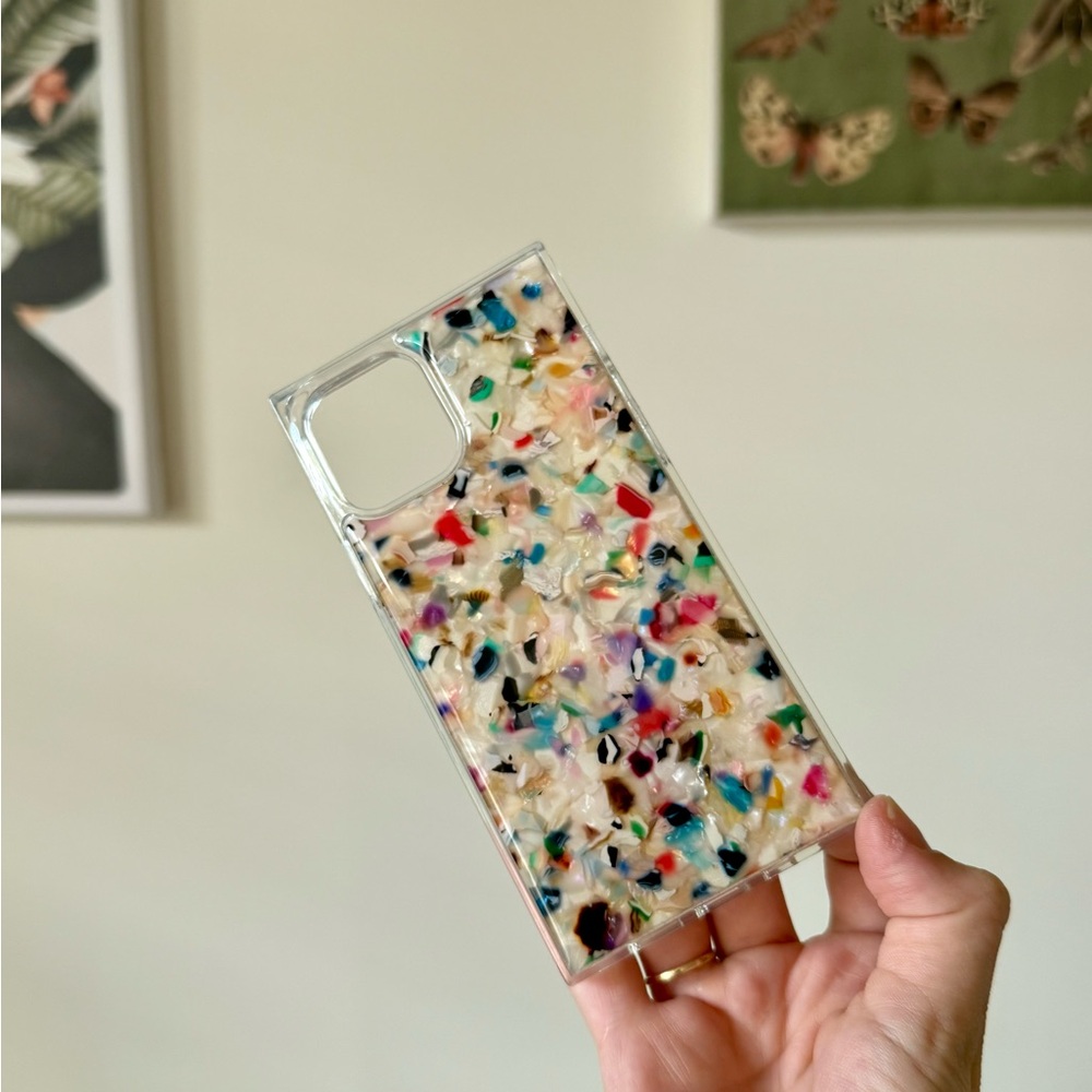 Like New Flaunt Square Rainbow Confetti Tortoise Shell Case iPhone 12 Pro
